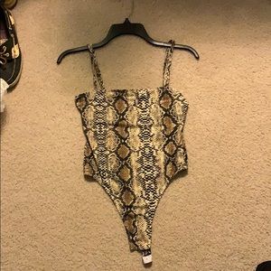 Snakeskin Spaghetti Strap Bodysuit